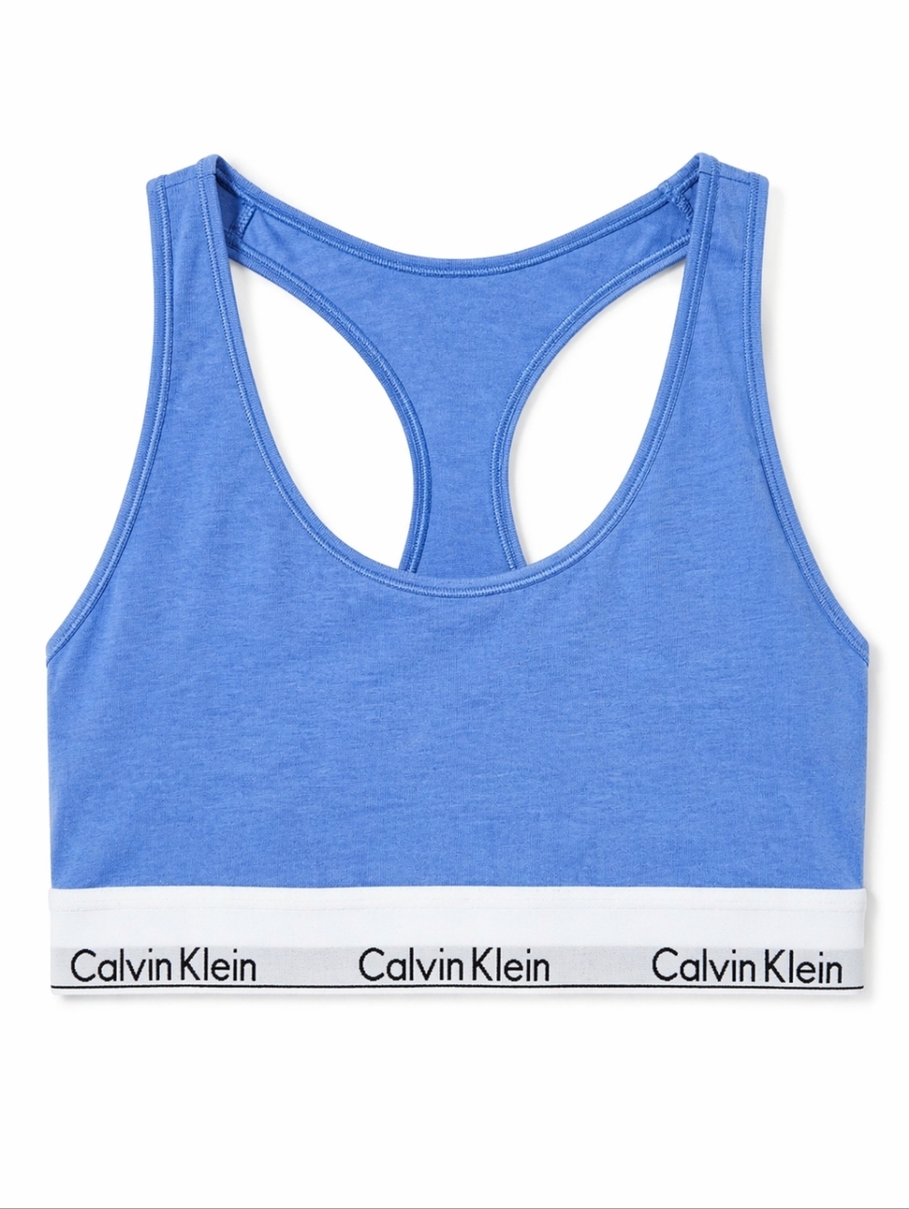 Calvin Klein Light Blue Women's Sports Bra with Black & White Elastic Band